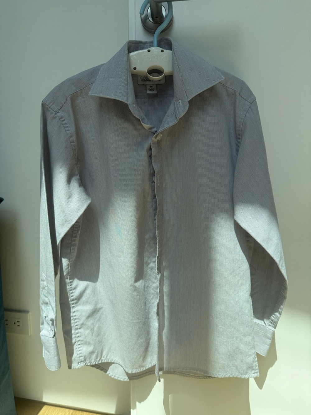Boys Button-Down Long Sleeve Shirt - Light Blue Stripe